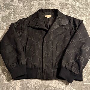 Gucci Black Patterned Bomber Jacket